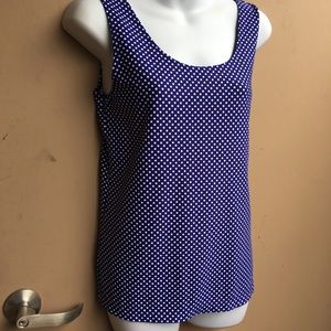 Chico’s Blue Top With Polkas Dotes Size S
